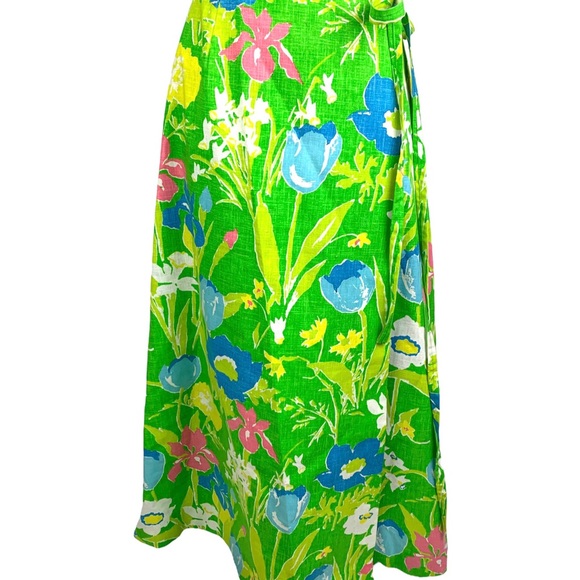 gordon of Philadelphia Skirts Vintage 96s Floral Wrap Maxi Skirt